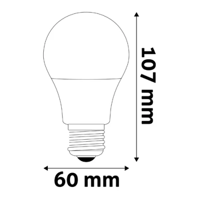 LED spuldze E27, A60, 8W, 806lm, 3000K