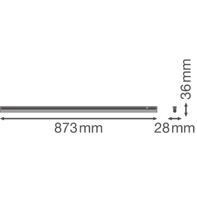 LED lineārais gaismeklis 90cm, 12W, 4000K, IP20 LINEAR COMPACT SWITCH