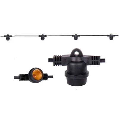 LED āra dārza 15m virtene dārzam un terasēm E27 spuldzēm