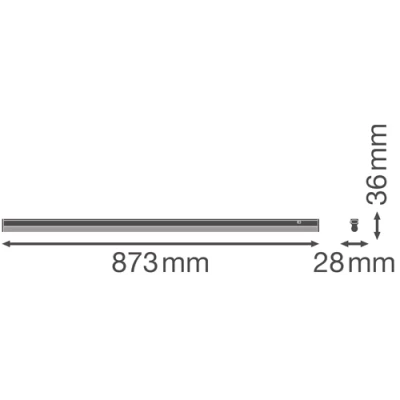 LED linear luminaire 90cm, 12W, 3000K, IP20 LINEAR COMPACT SWITCH