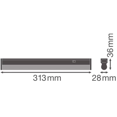LED lineārais gaismeklis 30cm, 4W, 3000K, IP20 LINEAR COMPACT SWITCH