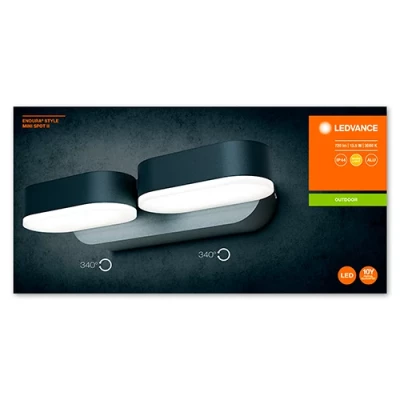 Fasādes gaismeklis 13W, 3000K, IP44 ENDURA STYLE Mini Spot II