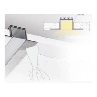 Anodēts alumīnija profils 1-2 LED lentes rindām HB-26.7X26