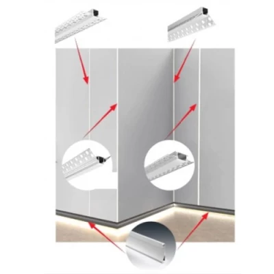 Anodēts alumīnija profils 1-2 LED lentes rindām HB-26.7X26