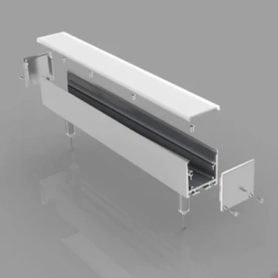 Anodēts augsts alumīnija profils 1-4 LED lentes rindām HB-35X35