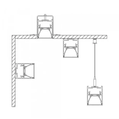 Anodēts augsts alumīnija profils 1-4 LED lentes rindām HB-75X50