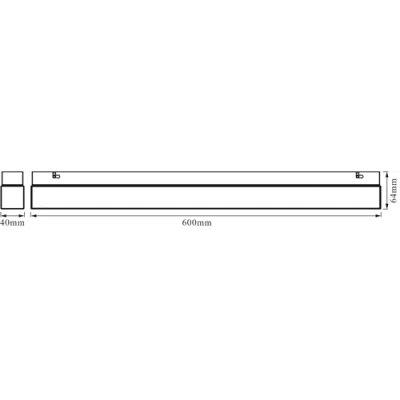 LED линейный светильник 60cm, 14W, 3000K - 4000K, IP44 LED SQUARE