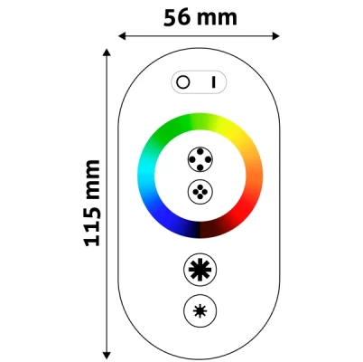 RGB LED lentes kontrolieris ar pulti 12-24V, 216W
