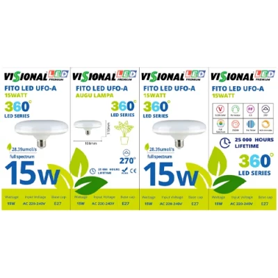 LED Fito spuldze UFO priekš augiem 15W