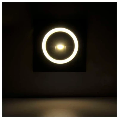 LED iebūvējams gaismeklis kāpnēm un sienām 3W 20lm IP44 pelēka