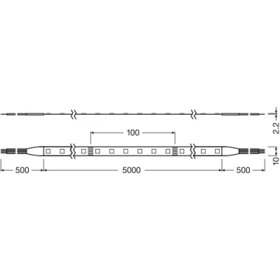 LED Lente 5m RGB IP00 14.4W