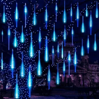 Ziemassvētku virtene - zvaigžņu lietus iekštelpām un ārā, 80cm, 8 gab, balts, IP44