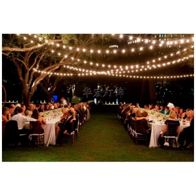 LED āra dārza 15m virtene dārzam un terasēm E27 spuldzēm