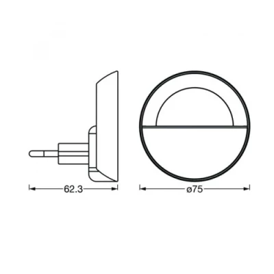 Rozetē spraužams LED nakts gaismeklis ar gaismas sensoru LUNETTA SUNSET 4000K