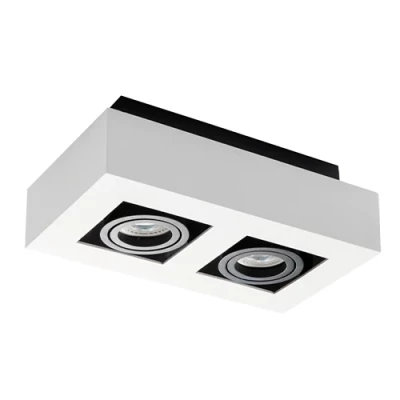 Surface-mounted light STOBI DLP 250-W, excl. 2xGU10, max 2x10W, IP20