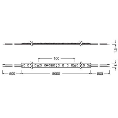 LED Lente 5m 3000K IP00 5W