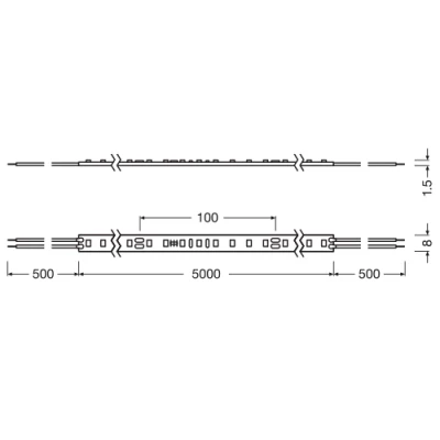 LED Lente 5m 3000K IP00 9W