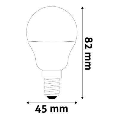 LED spuldze E14, G45, 6.5W, 806lm, 3000K