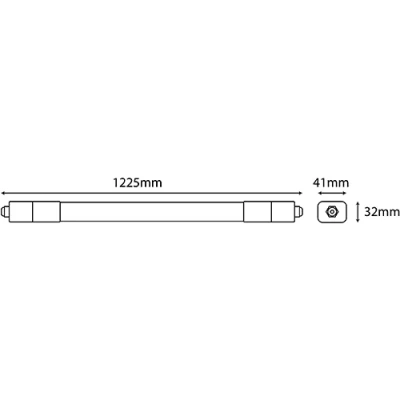 LED lineārais gaismeklis 120cm, 24W, 4000K, IP40 NANO