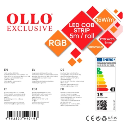 LED Lente COB RGB, IP20, 12V, 15W