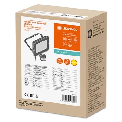 Āra LED prožektors ar sensoru FLOODLIGHT COMPACT SENSOR 20W