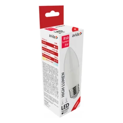 LED spuldze E27, C40, 8W, 810lm, 3000K