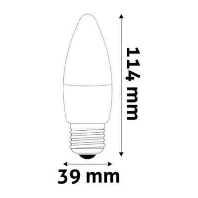 LED spuldze E27, C40, 8W, 810lm, 3000K