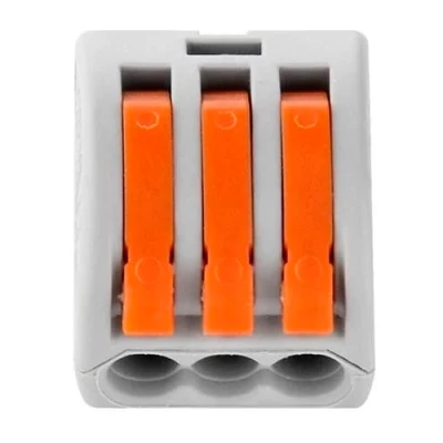 Wire connection terminal, 3-place