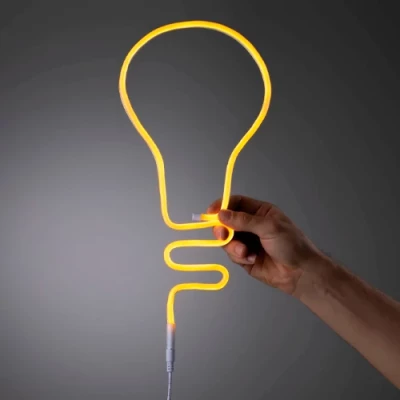 LED Неоновая лента 12V, жёлтая, IP67, 5m, 6x12mm, NEON FLEX