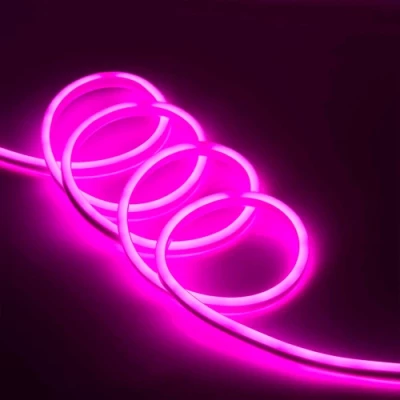LED Неоновая лента 12V, розовая, IP67, 5m, 6x12mm, NEON FLEX
