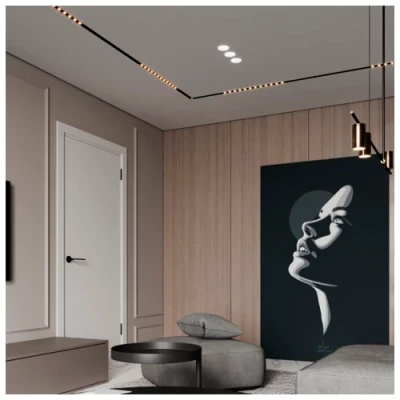 LED Magnētiskais sliežu gaismeklis GRILLE LIGHT 24W, 3000K, 437.5 mm, 48V