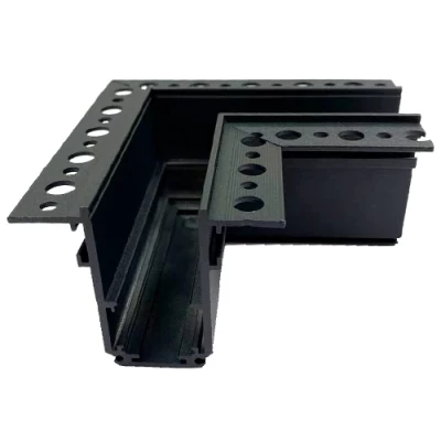 Stūra L-veida savienotājs zemapmetuma sliedēm