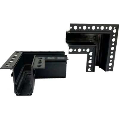 Stūra L-veida savienotājs zemapmetuma sliedēm