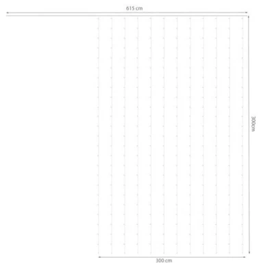 Ziemassvētku virtene - aizkari 3x3m, daudzkrāsains