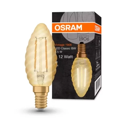 LED лампа в винтажном стиле E14, C35, 1.5W, 120lm, 2400K