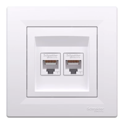 Zemapmetuma datu 2xRJ45 kontaktligzda ar rāmi CAT6 UTP, Asfora