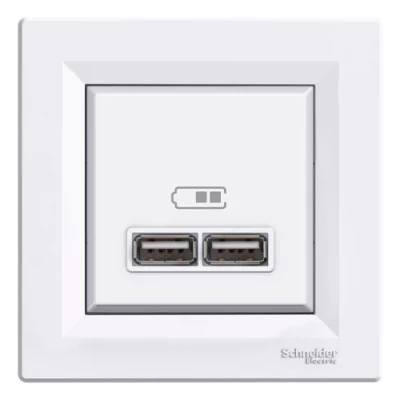 Zemapmetuma 2-vietīgs USB lādētājs A+A ar rāmi, mehaniskais, Asfora