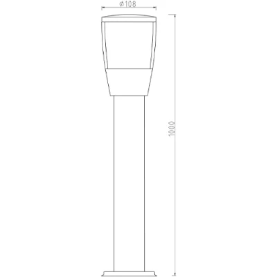 Outdoor decorative pole lamp MADRID 100cm, excl. 1xE27
