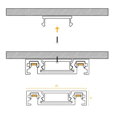 SLIM 2м накладная магнитная рельса