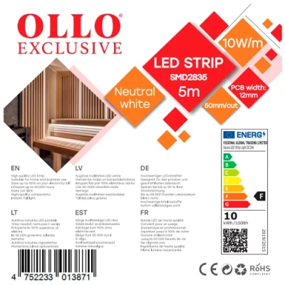 LED Lente saunai un pirtij 2835, 4000K, IP68, 24V, 10W