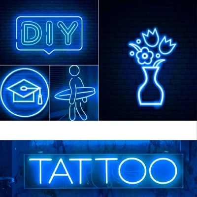 LED Неоновая лента 12V, синяя, IP67, 5m, 6x12mm, NEON FLEX