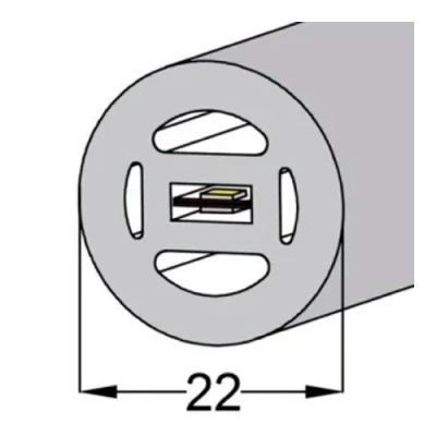 LED неоновая лента 3m, 3000K, IP67, 24V, 20W/m, NEON FLEX, Professional