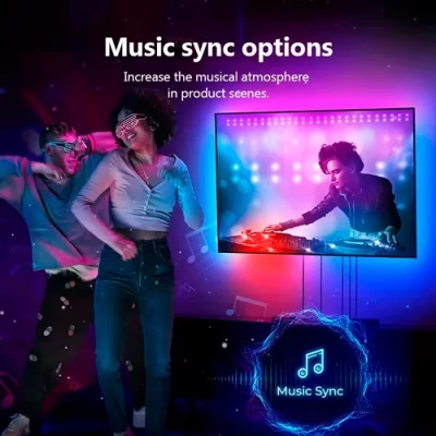 LED Lente ar HDMI 55-65" televizora fona apgaismojumam (TV BOX, Apple TV, PlayStation, Xbox, vai citas ierīces ar HDMI)