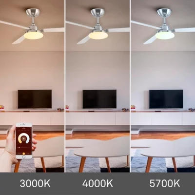 Ceiling light with fan CALIMA, max 15.8W, Tunable white