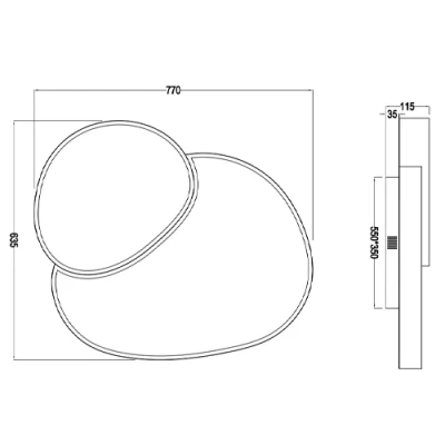 Griestu gaismeklis ar pulti RISE, 45W, 5300lm, 2700-6500K
