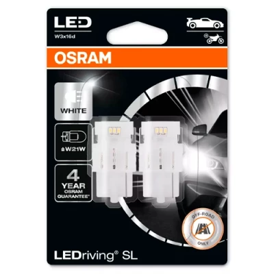LED spuldzes W21W, 1W, 6000K, 12V, LEDriving SL sērija