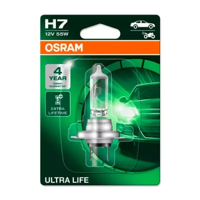 Halogēna spuldze H7, 55W, 12V, 1500Lm, ULTRA LIFE sērija