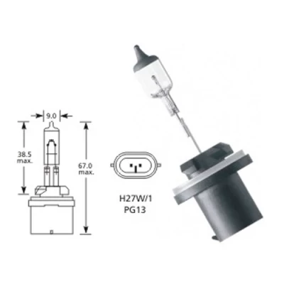 Halogen bulb H27W/1, 12V, 27W, up to 4000K, COOL BLUE INTENSE series