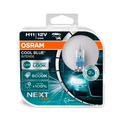 Halogen bulbs H11, 13.2V, 55W, up to 5000K, COOL BLUE INTENSE (NEXT GEN) series