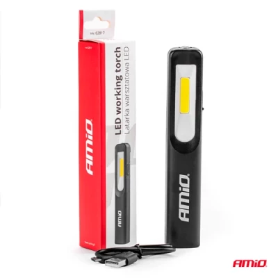 Сервисный фонарь с магнитом и крюком WT07, IP44, 6500K, 1200mAh, micro USB